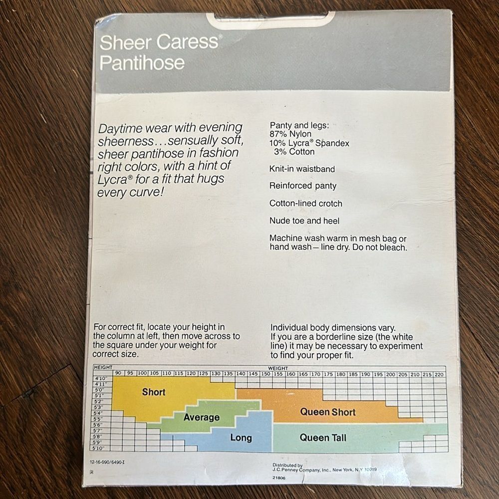 Vintage new in packaging Jcpenney Sheer Caress Sandalfoot taupe‎ pantyhose - Picture 3 of 6